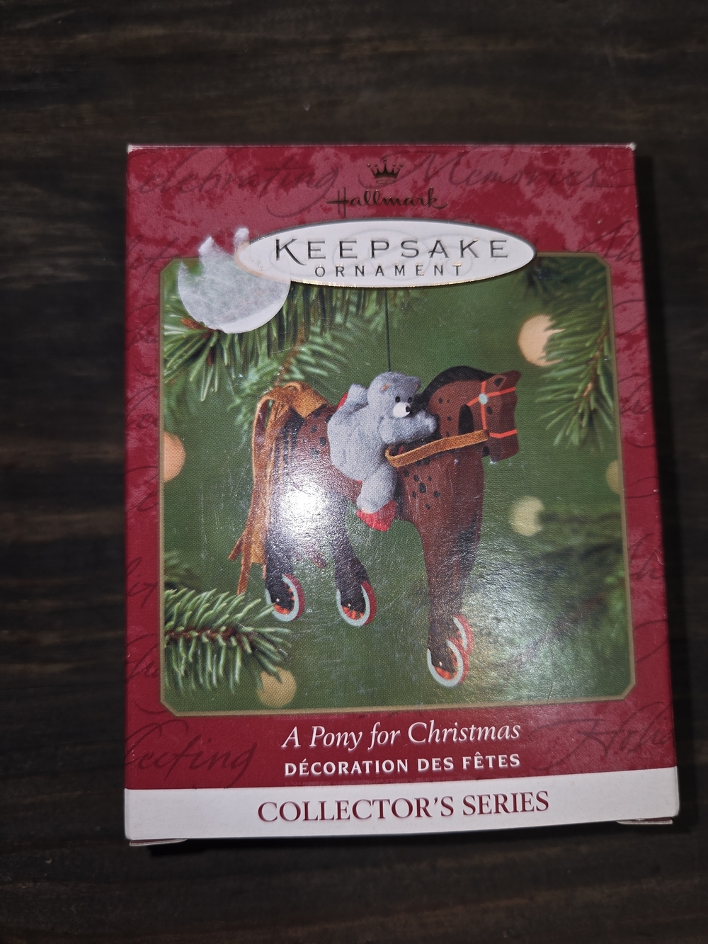 The Hallmark Keepsake 2001 A Pony For Christmas 4th In Series Ornament is a vint